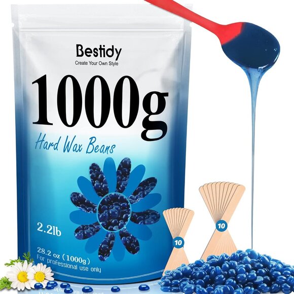 Hard Wax Beads for Hair Removal - 1000g Waxing Beans for All Body and Bikini Are - Picture 1 of 8